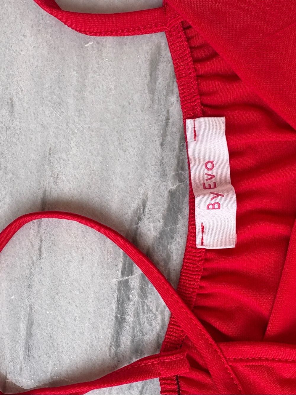Red Ruffle Slip Dress By Eva - Picture 3 of 4